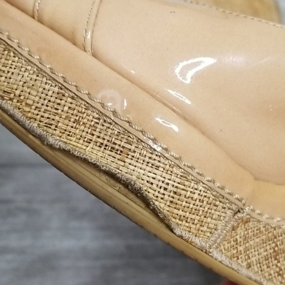 Stuart Weitzman tan slingback peep toe wedge - Picture 7 of 10
